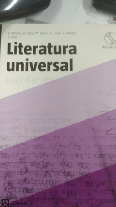 Literatura universal, Bachillerato